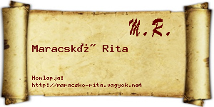 Maracskó Rita névjegykártya
